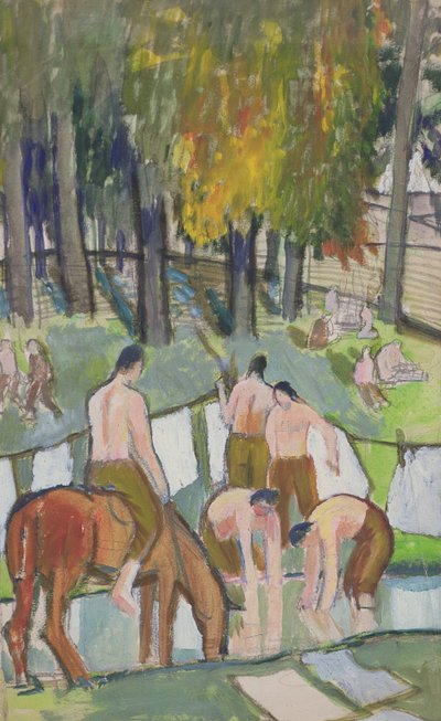 Soldiers at a Stream by Dora Carrington