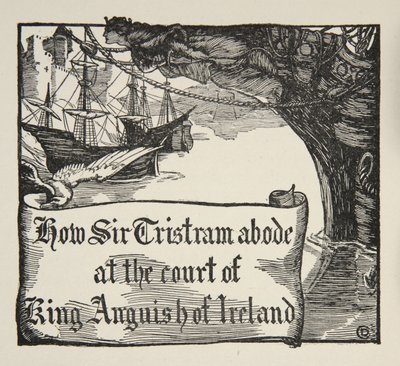 How Tristram abode at the court of King Anguish of Ireland, illustration from 