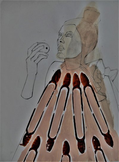 Abstract Figure with Apple by Doris Schmitz