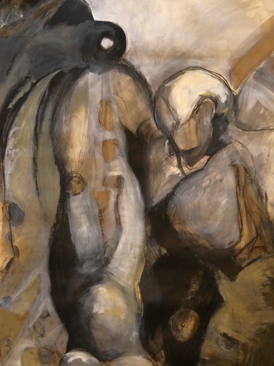 Abstract Figures Embrace by Doris Schmitz