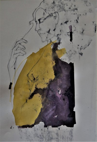 Abstract Golden Woman by Doris Schmitz