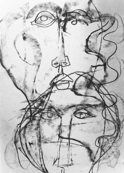 Abstract Overlapping Faces by Doris Schmitz
