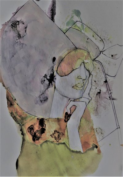 Abstract Pensive Woman by Doris Schmitz
