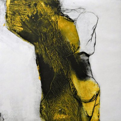 Abstract Yellow Figure by Doris Schmitz