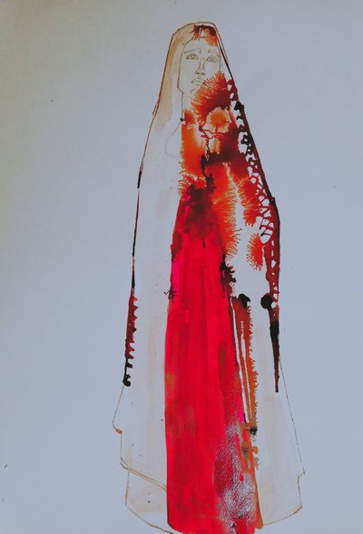 Bright Red Madonna by Doris Schmitz