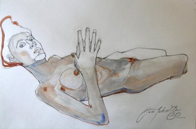 Egon Schiele Pose by Doris Schmitz