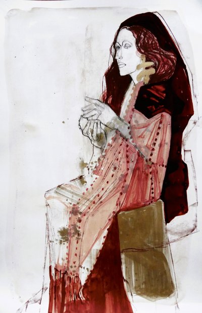 Elegant Lady in Red by Doris Schmitz