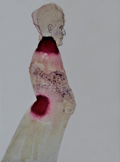 Elegant Red Figure Profile by Doris Schmitz