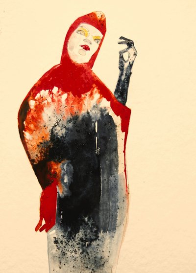 Enigmatic Hooded Figure by Doris Schmitz