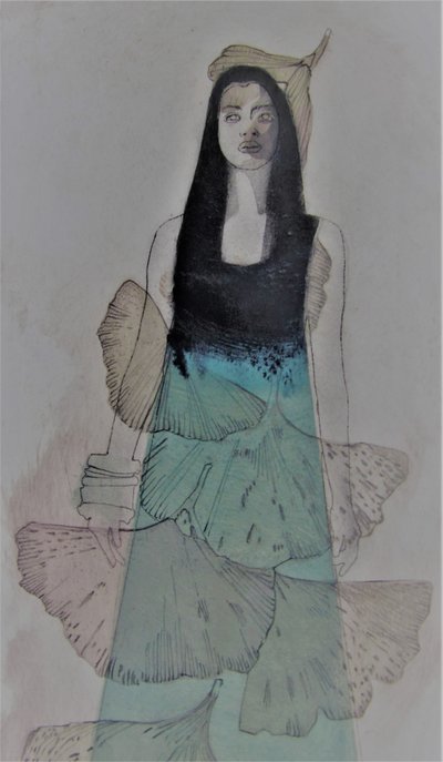Ginkgo Leaf Woman by Doris Schmitz