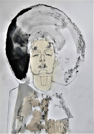 Meditative Abstract Portrait by Doris Schmitz