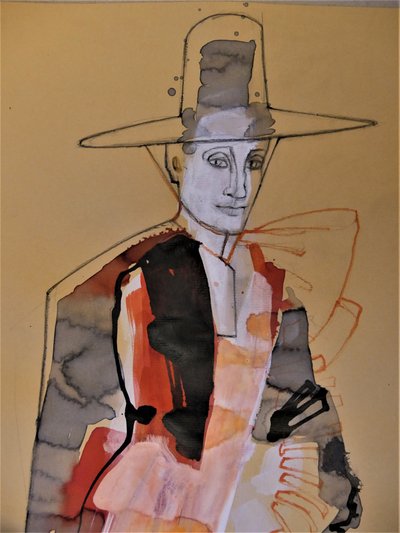 Modern Hat Portrait by Doris Schmitz