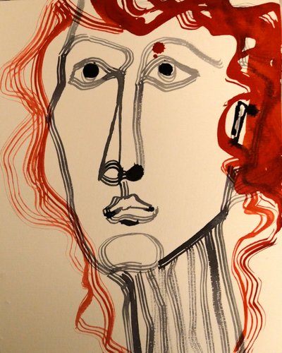 Modern Red Hair Portrait by Doris Schmitz