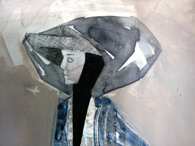 Pensive Hooded Figure by Doris Schmitz