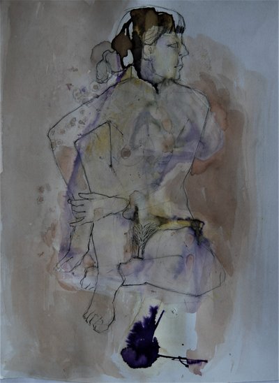 Pensive Nude Figure by Doris Schmitz