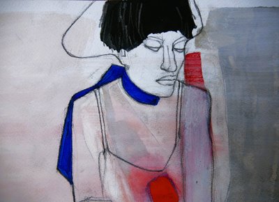 Pensive Woman Reflection by Doris Schmitz