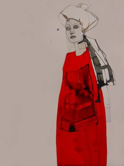 Red Dress Woman by Doris Schmitz