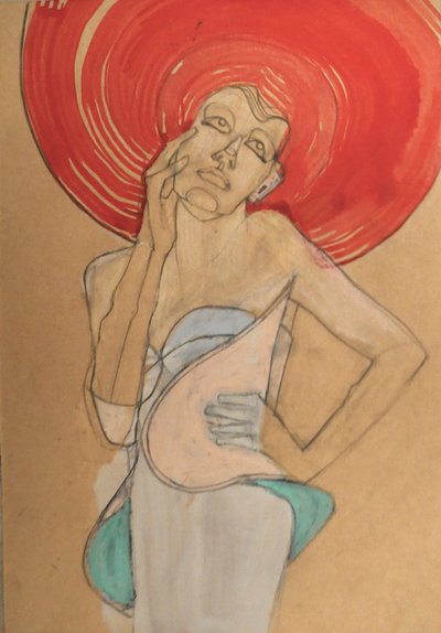 Red Hat Fashion Woman by Doris Schmitz
