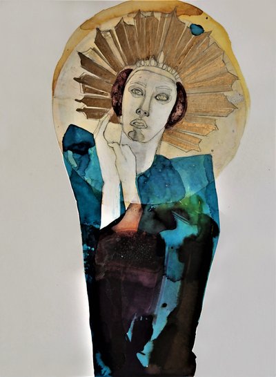 Regal Woman Golden Halo by Doris Schmitz