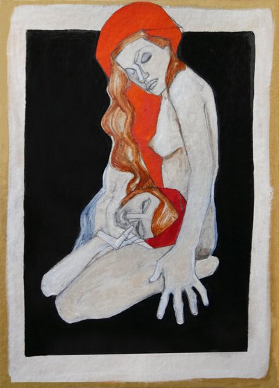 Sorrowful Red Embrace by Doris Schmitz