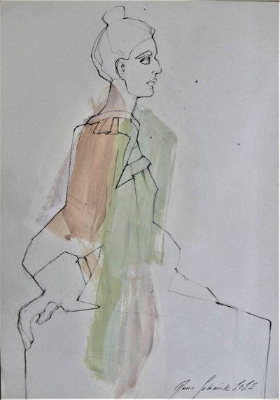 Stylized Female Profile by Doris Schmitz