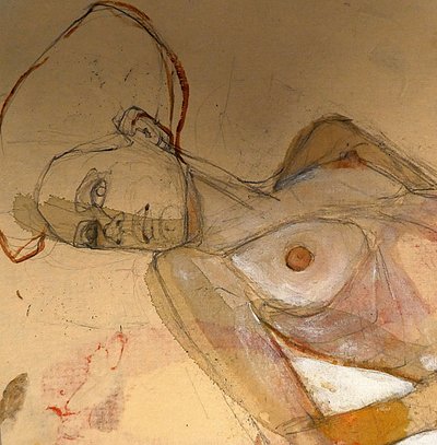Thoughtful Reclining Woman by Doris Schmitz