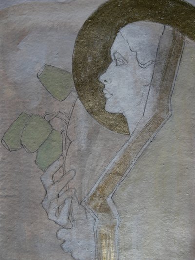 Woman with Golden Halo by Doris Schmitz