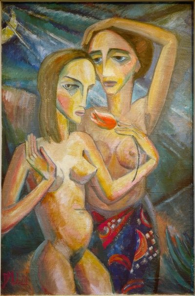 Two Girls with Tulip by Dorothea Mätzel Johannsen