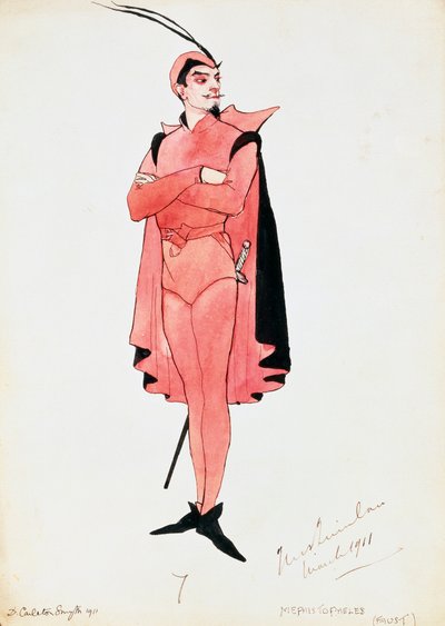 Costume for Mephistopheles in Faust by Charles Gounod, Sketch by Carleton Smyth, for Performance in 1911 by Dorothy Carleton Smyth