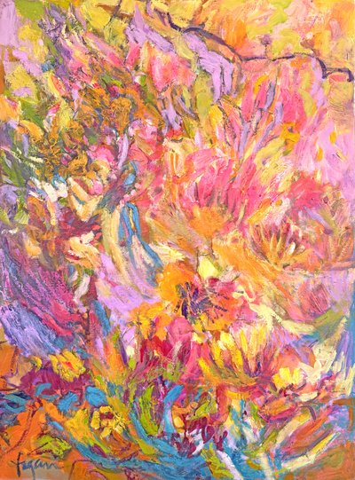 Vibrant Abstract Flowers by Dorothy Fagan