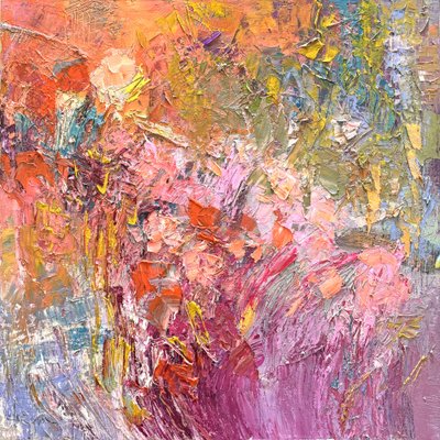 Vibrant Impasto Flowers by Dorothy Fagan