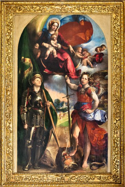 Madonna with Infant Jesus and St George and St Michael Archangel, c.1518 by Dosso Dossi