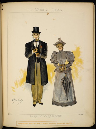 Two of the Characters. A Gentleman and Lady, Possibly Lady Grey by Dudley Hardy