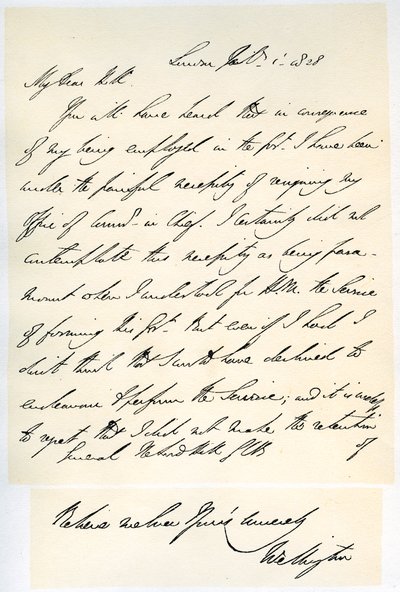 Letter from the Duke of Wellington to General Rowland Hill, 1st February 1828 by Duke of Wellington
