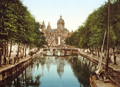 View Down Voorburgwal to Sint-Nicolaasbasiliek, Amsterdam by Dutch Photographer