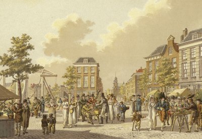 Flower Market, Rotterdam, 1807 by Dutch School