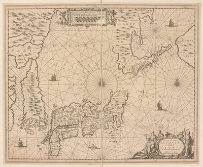 Map of Japan, Nova et accurata Japoniae, Terrae Esonis ac Insularum adjacentium ex nivissima detectione descriptio by Dutch School