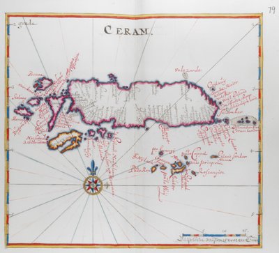 Map of the island of Ceram (Seram), Indonesia by Dutch School