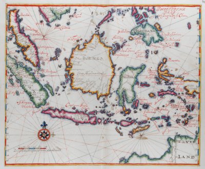 Map showing Borneo, Clebes (Sulawesi), Java and other Indonesian islands by Dutch School