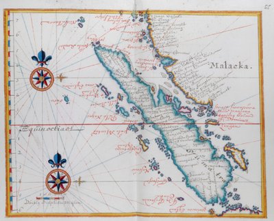 Map showing Malacca and Sumatra, western Indonesia, part of the Sunda islands by Dutch School