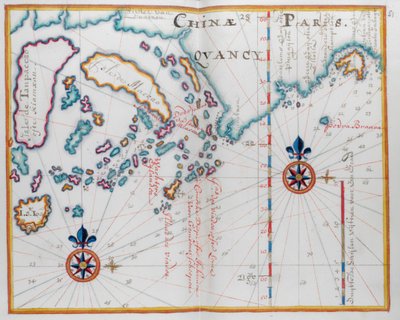Map showing part of the coast of China, and islands by Dutch School