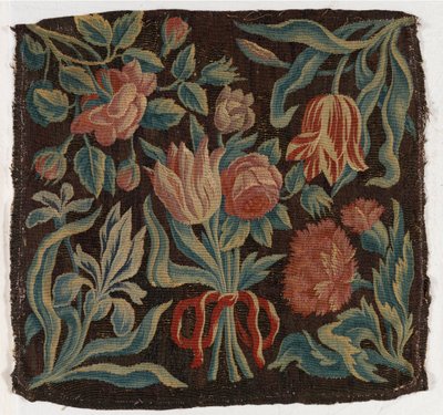 Tapestry Cushion Cover Depicting Tulips, Made Possibly in Holland by Dutch School