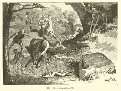 Wild Boar Hunt by Dutch School