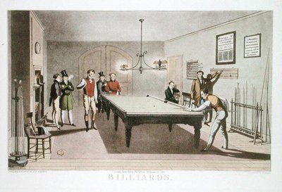 Billiards, engraved by G. Hunt, published 1827 by E.F. (after) Lambert