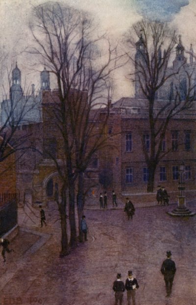 Eton: Upper School and Long Walk from Common Lane House by E. D. Brinton