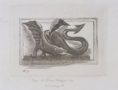 Sign of the Green Dragon Inn, Bishopsgate, London, 1871 by E Edwards