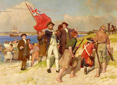 Landing of Lieutenant James Cook at Botany Bay, 29 April 1770 by E. Phillips Fox