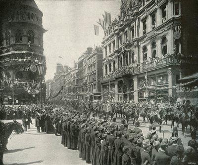 The Royal Procession: Passing the Eastern End of Cheapside, London by E. and S. Woodbury