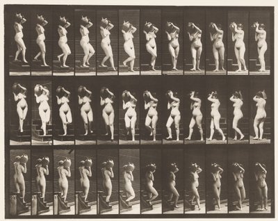 Descending Stairs; Turning Water Jar on Right Shoulder by Eadweard Muybridge