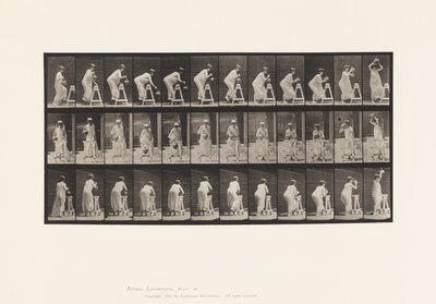 Plate 216. Bending to Fill Water Jar; Placing Jar on Head by Eadweard Muybridge